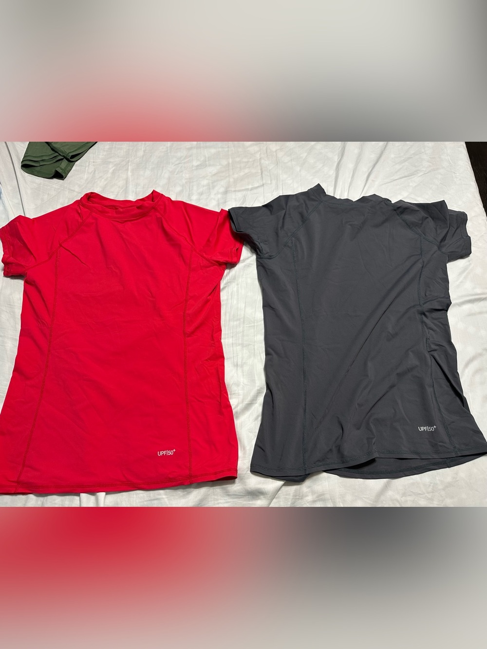 UPF50+ Performance Swim Shirts Set in Red & Charcoal